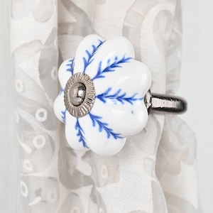 Handmade Decorative Blue Color Ceramic Curtain Tie Back Hook  Antique Hook (Sold in Sets)