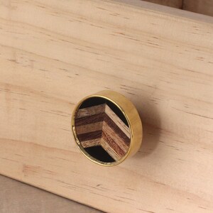 Handmade Retro Wooden Drawer Knob: Brass Accent, Unique Decor