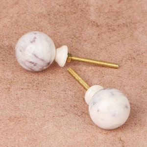 Marble Cabinet Drawer Knobs Round Decorative Furniture Pulls for Doors & Drawers Stylish Upgrade