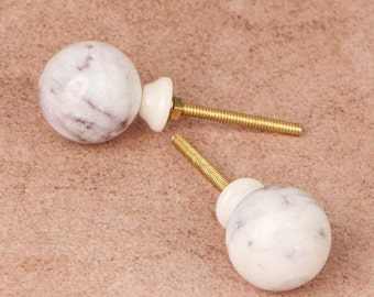 Marble Cabinet Drawer Knobs Round Decorative Furniture Pulls for Doors & Drawers Stylish Upgrade