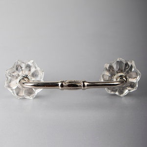 Crystal Glass Flower Cabinet Knob Pull (Sold in Sets)