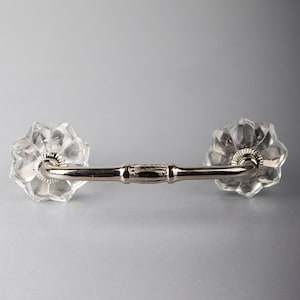 Crystal Glass Flower Cabinet Knob Pull(Sold in  Sets) - Elegant Drawer Handle, Decorative Hardware, Home & Furniture, Vintage Style