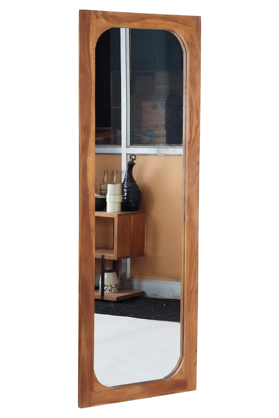 Specchio verticale in legno, grande specchio, specchio fatto a