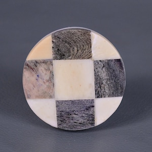 White and Gray Color Round Shape Bone Knobs (Sold in Sets)| Cabinet Drawer Knobs, Natural Drawer Hardware