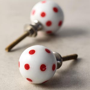 Polka Dot Glass Cabinet Knob: Colorful Kitchen Drawer Pull