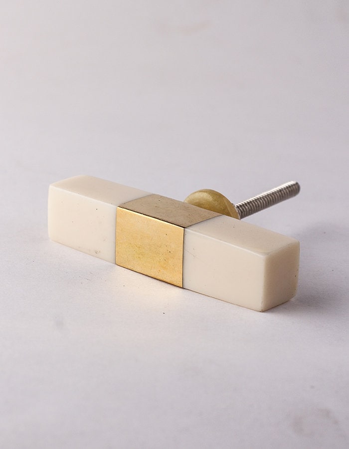Rectangle shape Brass Metal Kitchen Drawer Knobs (Sold in Sets)