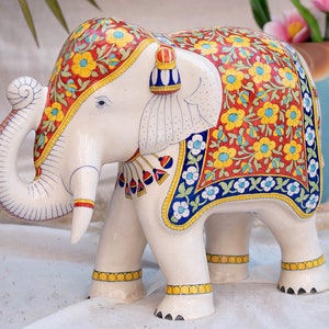 Pair of Handmade Decorative Blue Pottery ceramic Elephant Figurine, Elephant Decor, Traditional Elephant, Showpiece and Art Collectable