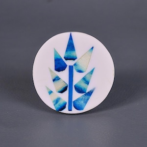 Blue and White Color Round Shape Bone Knobs | Cabinet Drawer Knobs , Natural Hardware for Home Decor(Sold in Sets)