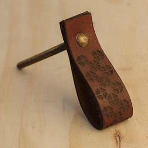 Leather Kitchen Pulls - Brown Drawer Knobs, Elegant Cabinet Handles, Rustic Home Decor, Sold in Sets, Kitchen Makeover Accessories