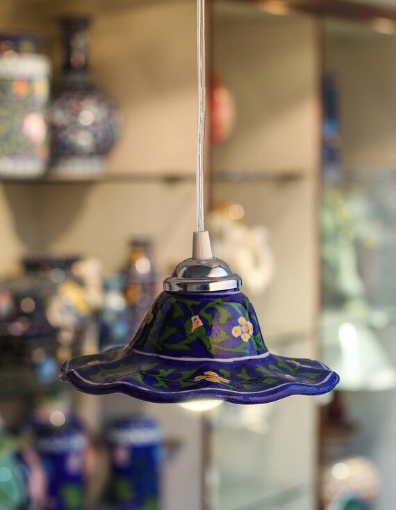 Decorative Blue Pottery Hanging Lamps Pendant Light Hanging Light