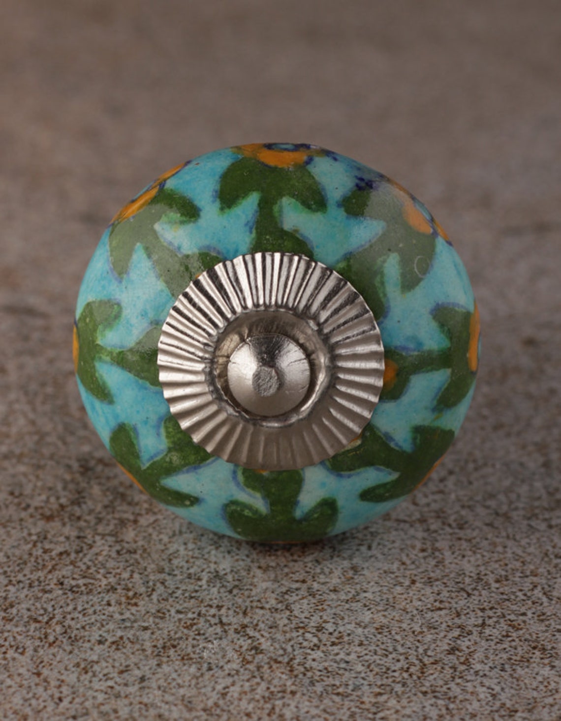 Bathroom Beaded Knobs With Turquoise Floral Print sold in - Etsy
