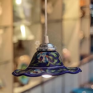 Blue flowers hanging antique lamp - Etsy 日本