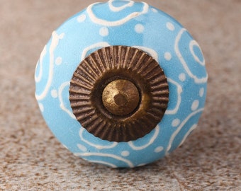 Light Blue Ceramic Drawer Knobs: Modern Cabinet Hardware