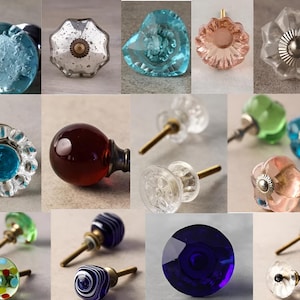 Fused Glass Cabinet Knob Set: Colorful Bubble Drawer Pulls