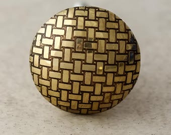 Brass Metal Knob 1.25" Diameter | Gold Polished Finish | Modern Furniture Upgrade & Cabinet Hardware Decor