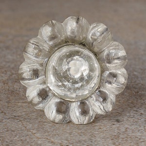 Clear Glass Daisy Flower Door Cabinet Knob Sold in Sets image 3