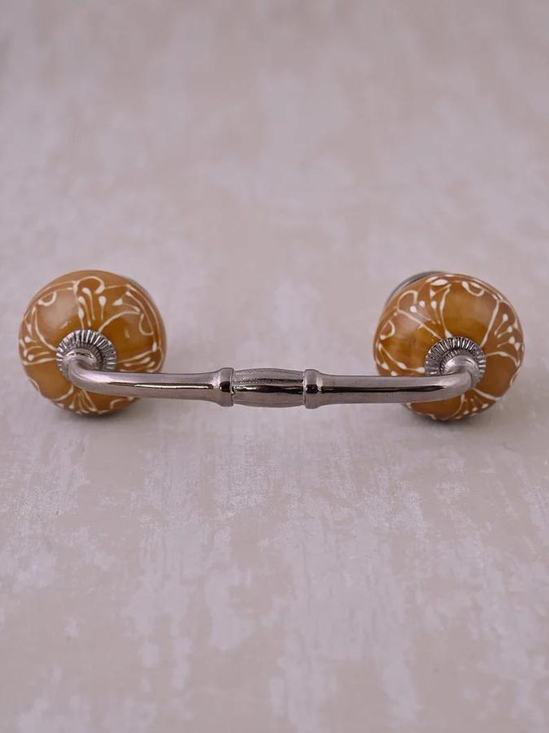Embossed Leaf Ceramic Drawer Pull - Etsy