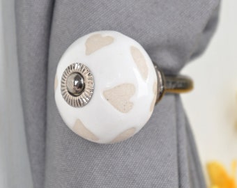Alzapaños de cerámica hechos a mano para cortina: diseño de corazón