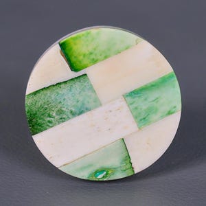 Green & White Bone Cabinet Knobs: Natural Home Decor (Sets Available)