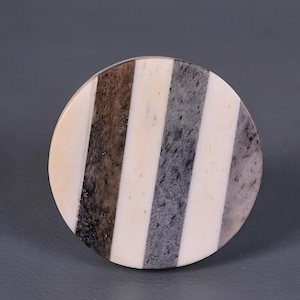Gray and White Round Shape Bone Knobs(Sold in Sets), Furniture Knobs, Drawer Pulls, Dresser Knobs, Kitchen Cabinet Knob
