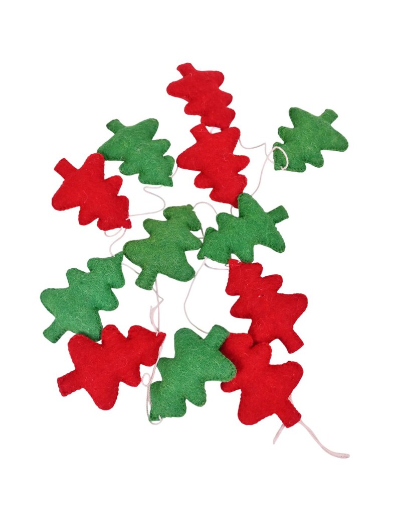 Rustic Spurce Tree Buy Handmade Wool Felt Christmas Tree Garland, Evergreen Rustic ...