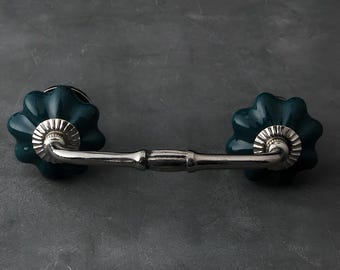 Deco Green Glass Cabinet Knobs (pair) - Hippo Hardware & Trading Company