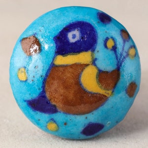 Handmade Unique Pink and Blue Striped Ceramic Cabinet Knob Sold in Sets