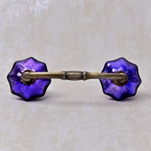 Lila Metallic Glasschrankknauf: Antik-Stil Griff