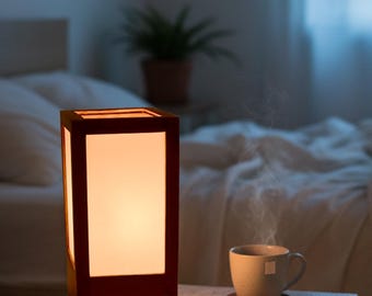Handmade Wooden Table Lamp: Bohemian Rustic Home Decor