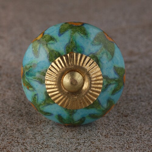 Bathroom Beaded Knobs With Turquoise Floral Print sold in - Etsy