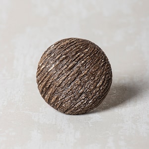 Handgjord rustik brun keramisk skåpknopp | Trädesign, lådhandtag, köks- och badrumsmöbelhandtag