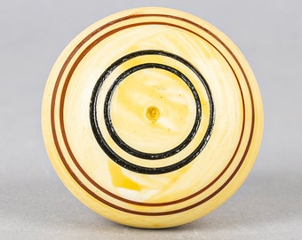 Handmade Yellow Ceramic Drawer Knob: Decorative Cabinet Pull with Screws