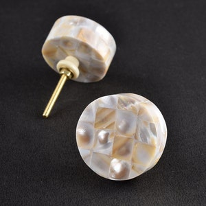 Mother of Pearl Round Shape Cabinet Knob (Sold in Sets)-- Small