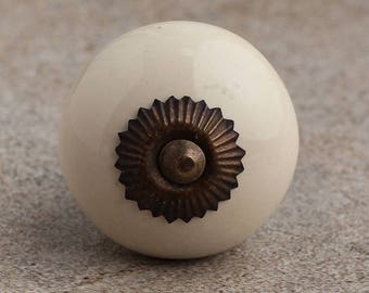 Cream Colored Cabinet Knobs (Sold in Sets)