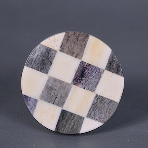 Gray and White Round Shape Bone Knobs(Sold in Sets)| Cabinet Drawer Knobs, Natural Drawer Hardware