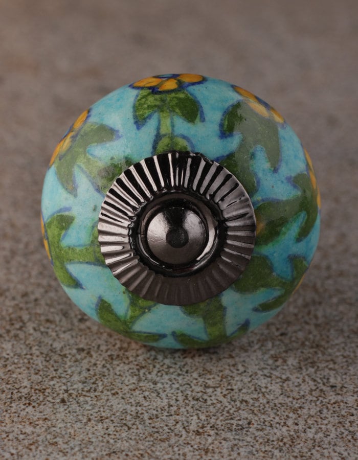 Bathroom Beaded Knobs With Turquoise Floral Print sold in - Etsy