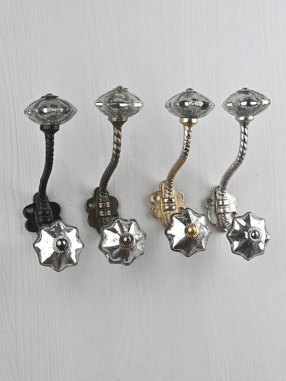Antique Silver Flower Shape Handmade Decorative Glass Hanger