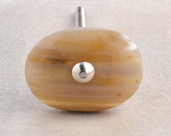 Handcrafted Agate Gemstone Knob | Unique Cabinet Drawer Pull
