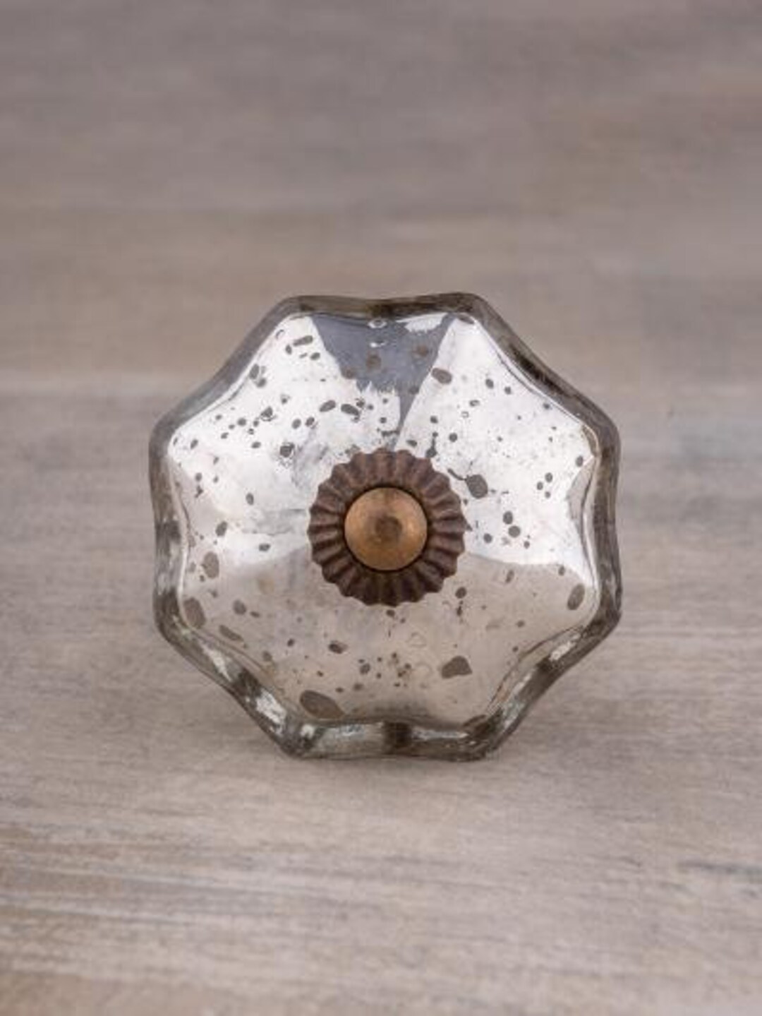 Silver Mercury Glass Knob, Knobs and Drawer Pulls, Tarnished