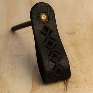Handmade Black Leather Drawer Knob (Sold in Sets) | Unique Home Décor, Stylish Handles & Cabinet Pulls, Modern Furniture Hardware