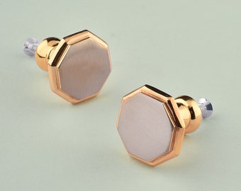 Hexagonal Brass Furniture Knobs, Decorative Solid Brass Drawer and Cabinet Knobs, Replacement Door Handles, Stylish and Durable Home Decor