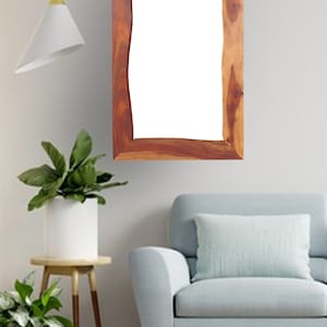 Handmade Wooden Designer Mirror, Handmade Mirror, Rustic Mirror, Wall Hanging Mirror, Home Decor Mirror, Farmhouse Bathroom Mirror