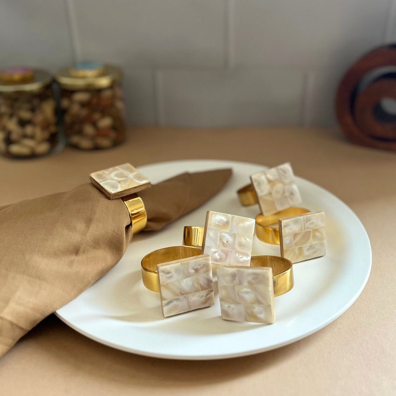 Knobco Mother of Pearl Napkin Rings