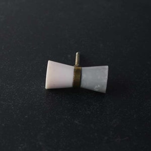 Handcrafted White and Grey Resin Drum Drawer Knob
