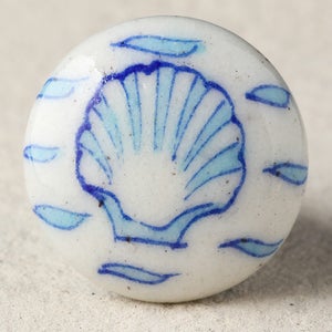 Turquoise design hand painted Ceramic Cabinet Knobs | Furniture Door Ceramic Knobs | Ceramic Knob (Sold in Sets)