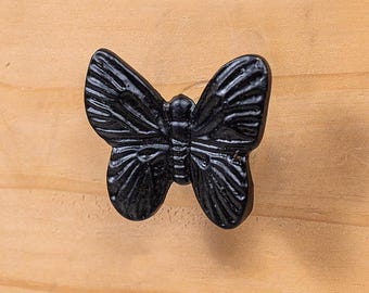 Tirador de cajón de mariposa de latón hecho a mano: tirador metálico para gabinete