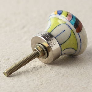 Hand-Painted Star Ceramic Knobs: Multi-Color Furniture Pulls Silver