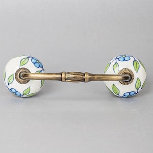 White Floral Cabinet Pulls - Decorative Drawer Handles, Vintage Style Hardware for Kitchen, Bathroom & Furniture Upgrade