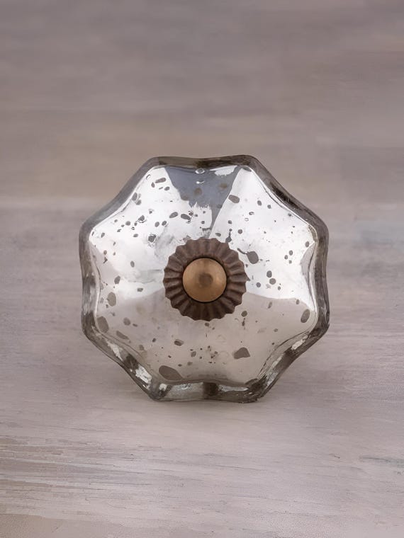 New Mercury Glass Pull Knob New Mercury Glass Pull Knob