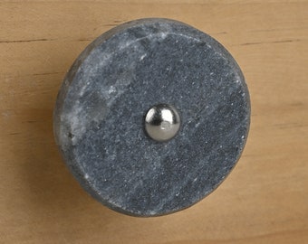 Round Marbled Grey Stone Drawer Knob: Kitchen Cabinet Hardware
